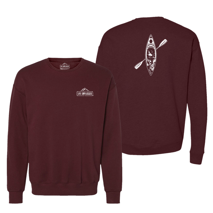 Kayak Mountain Scene Midweight Super Soft Crewneck Sweatshirt