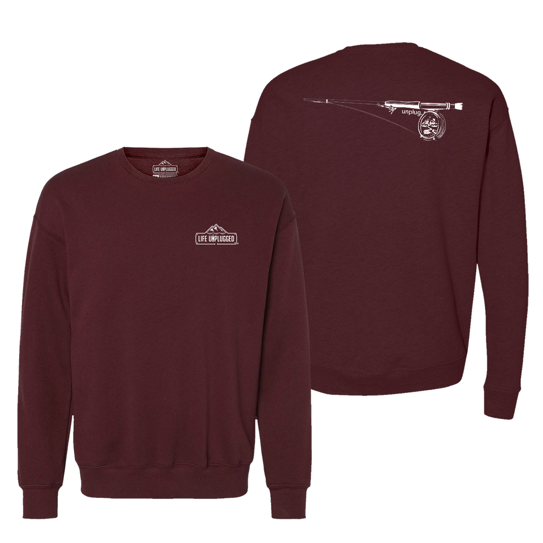 Fly Fishing Mountain Scene Midweight Super Soft Crewneck Sweatshirt