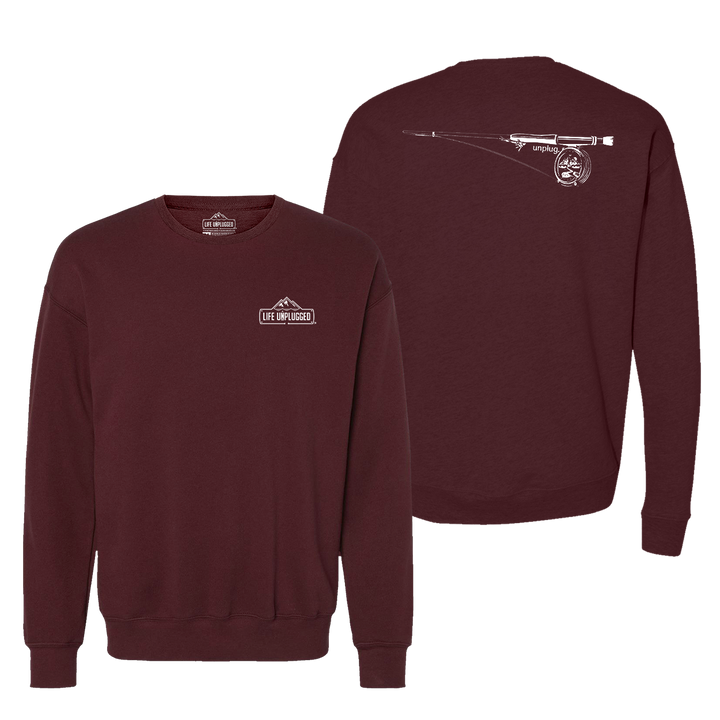 Fly Fishing Mountain Scene Midweight Super Soft Crewneck Sweatshirt