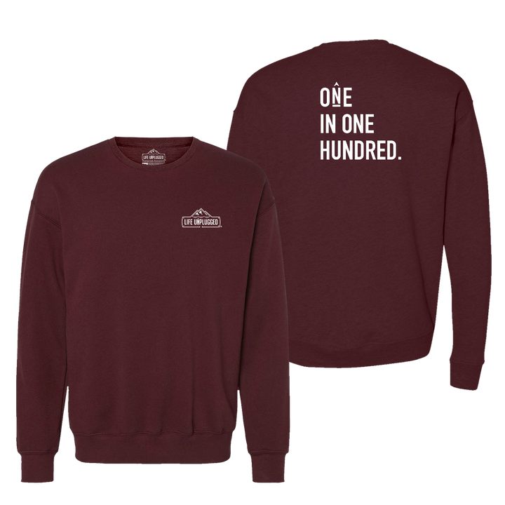 One In One Hundred Stacked Midweight Super Soft Crewneck Sweatshirt