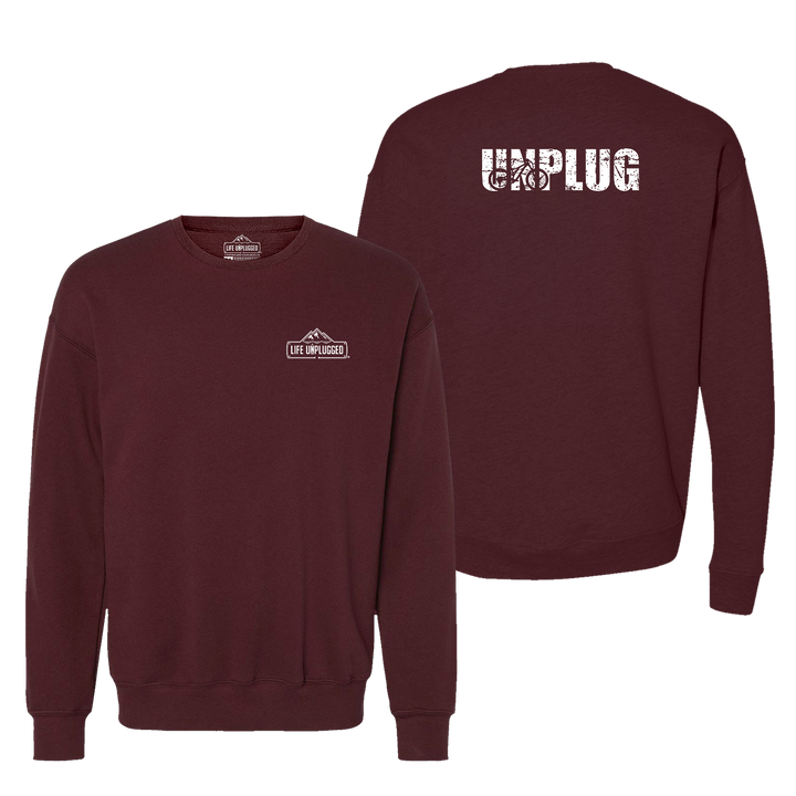 Unplug Mountain Bike Silhouette Midweight Super Soft Crewneck Sweatshirt