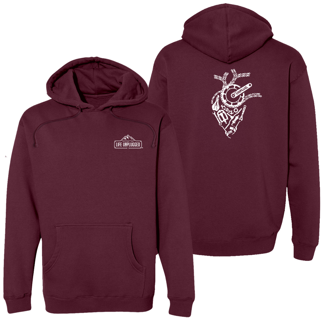 Anatomical Heart (bicycle Parts) Heavyweight Hoodie