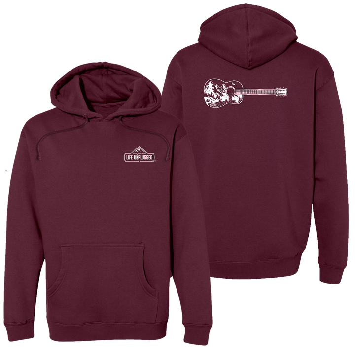Guitar Mountain Scene Heavyweight Hoodie
