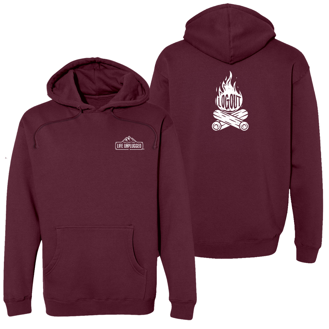 Log Out Campfire Heavyweight Hoodie