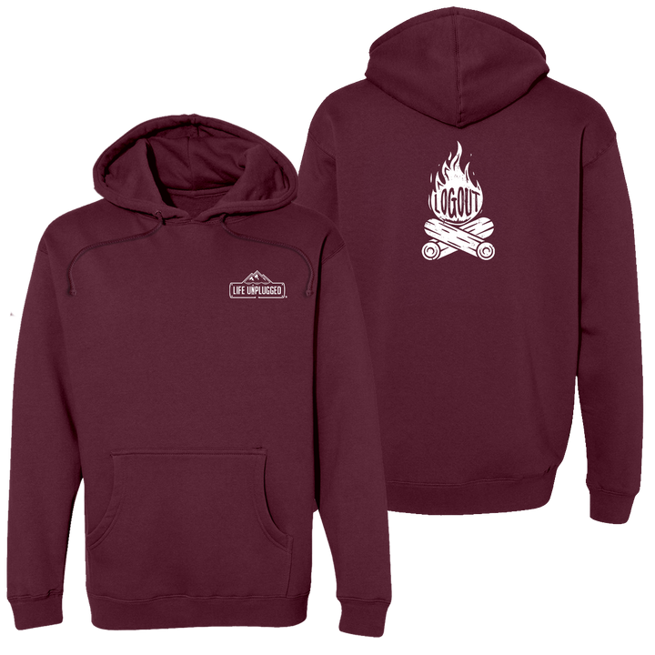 Log Out Campfire Heavyweight Hoodie