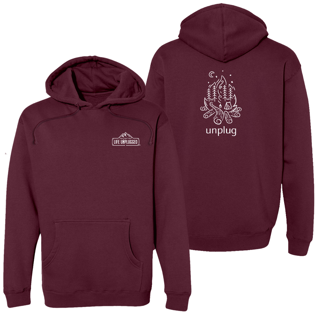 Campfire Camping Scene Heavyweight Hoodie
