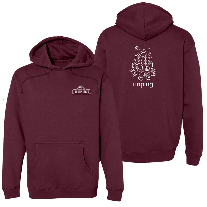 Campfire Camping Scene Heavyweight Hoodie