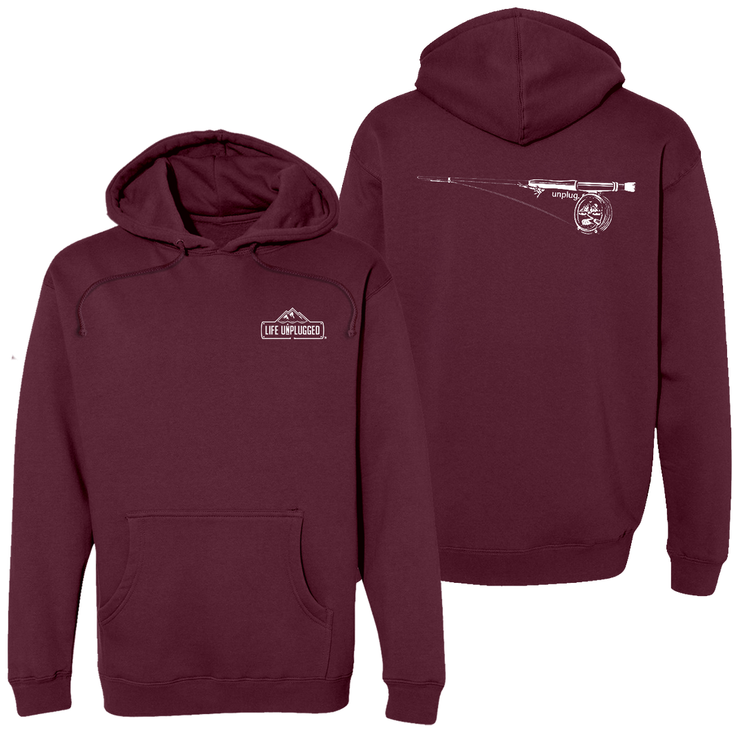 Fly Fishing Mountain Scene Heavyweight Hoodie