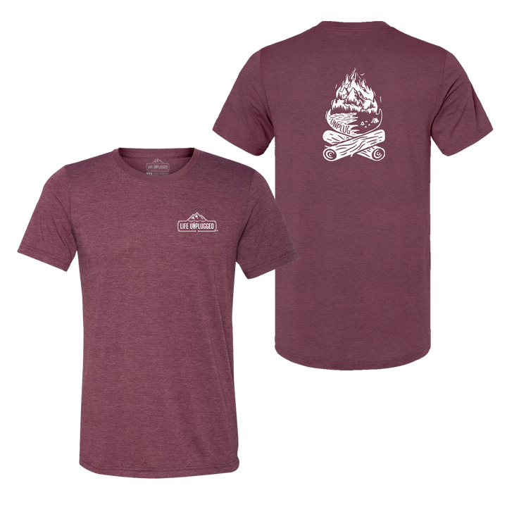 Campfire Mountain scene Triblend T-Shirt