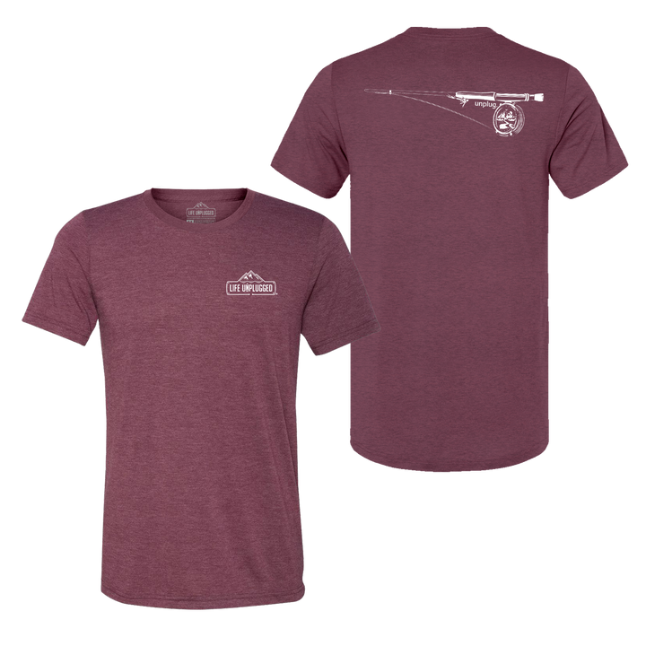 Fly Fishing Mountain Scene Triblend T-Shirt