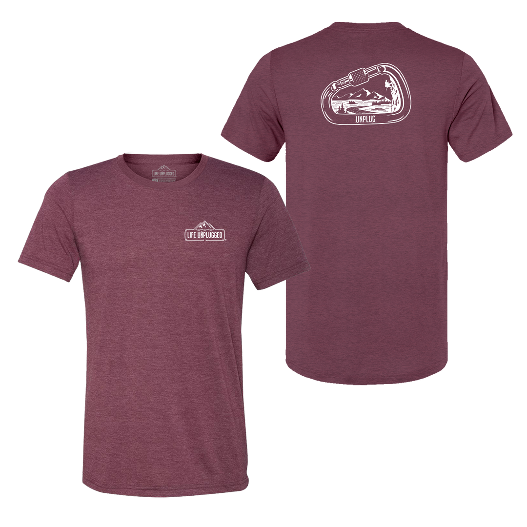 Rock Climbing Mountain Scene Triblend T-Shirt