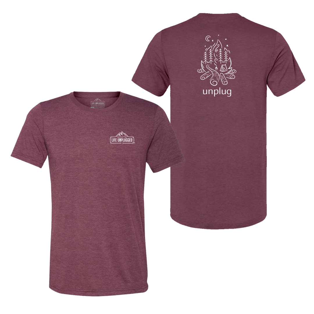 Campfire Camping Scene Triblend T-Shirt