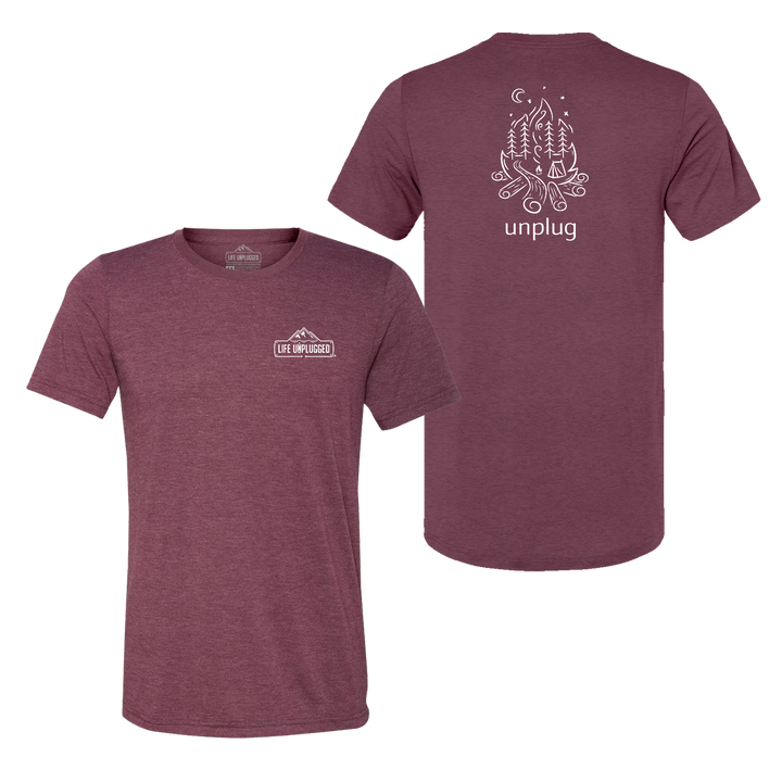 Campfire Camping Scene Triblend T-Shirt