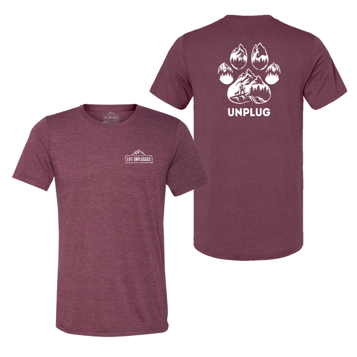 Paw Print Mountain Scene Triblend T-Shirt