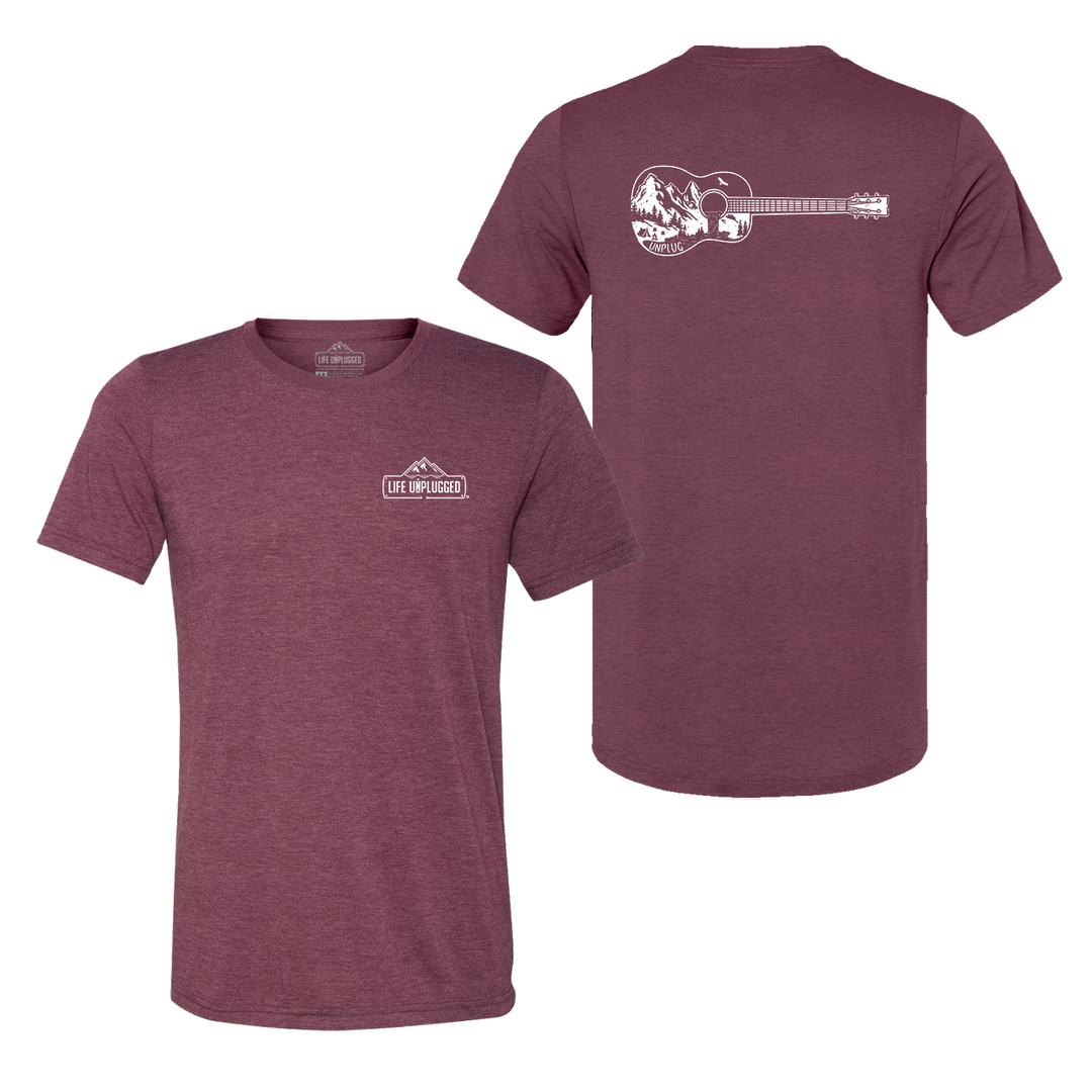 Guitar Mountain Scene Triblend T-Shirt