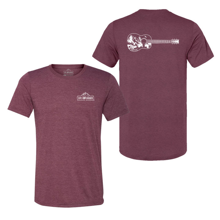 Guitar Mountain Scene Triblend T-Shirt