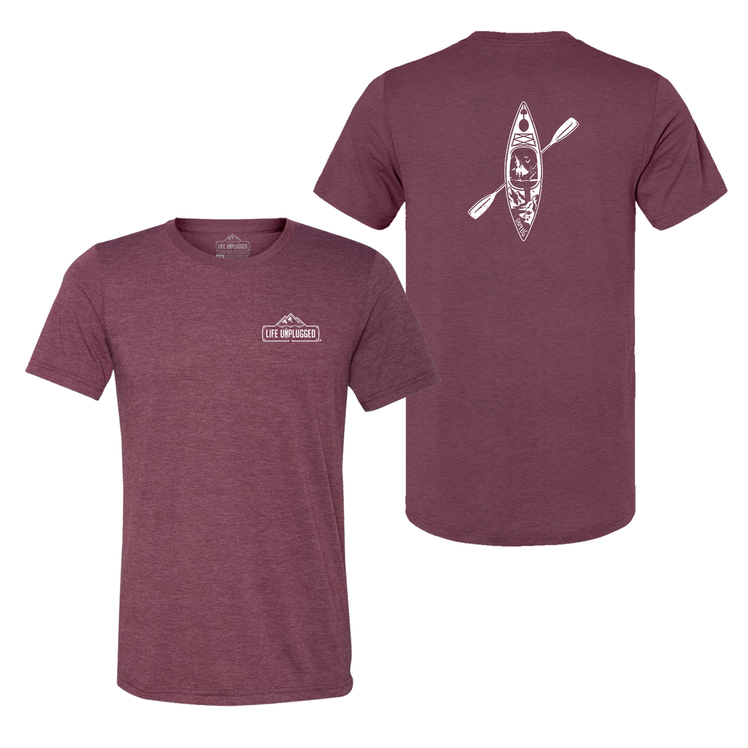 Kayak Mountain Scene Triblend T-Shirt