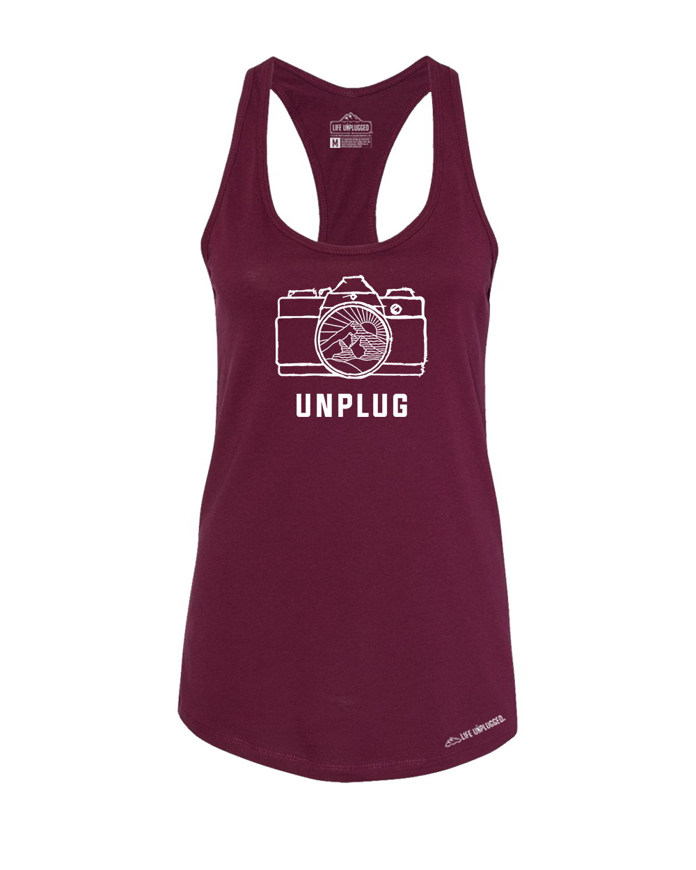 Camera Mountain Lens Premium Women's Relaxed Fit Racerback Tank Top - Life Unplugged