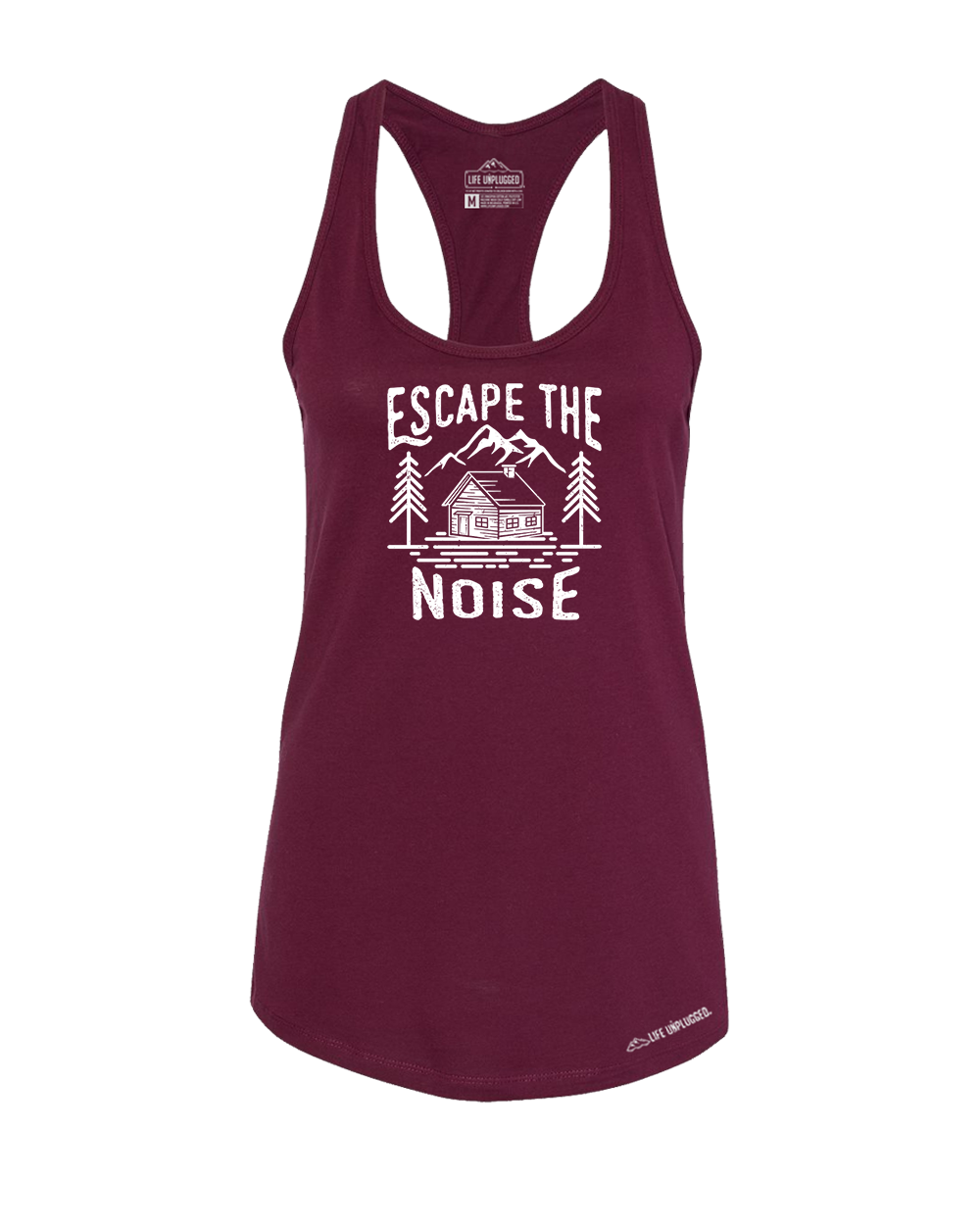 Escape The Noise Premium Women's Relaxed Fit Racerback Tank Top - Life Unplugged