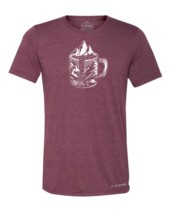 Coffee Mountain Scene Premium Triblend T-Shirt - Life Unplugged