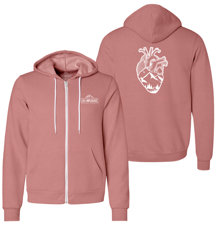 ANATOMICAL HEART (FULL CHEST) Supersoft Midweight Zip Up Hoodie
