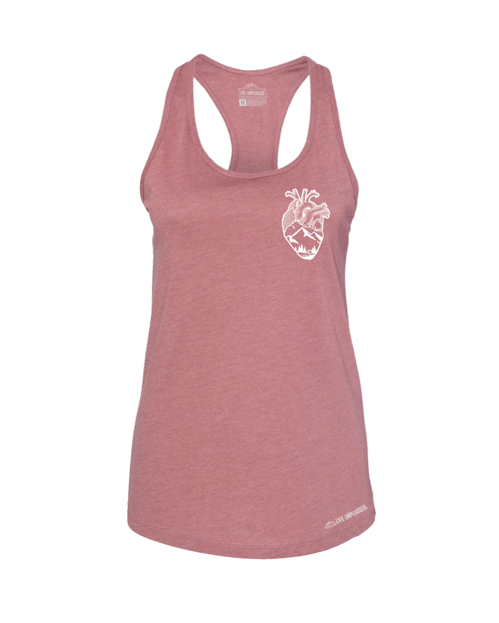 Anatomical Heart (Left Chest) Premium Women's Relaxed Fit Racerback Tank Top - Life Unplugged