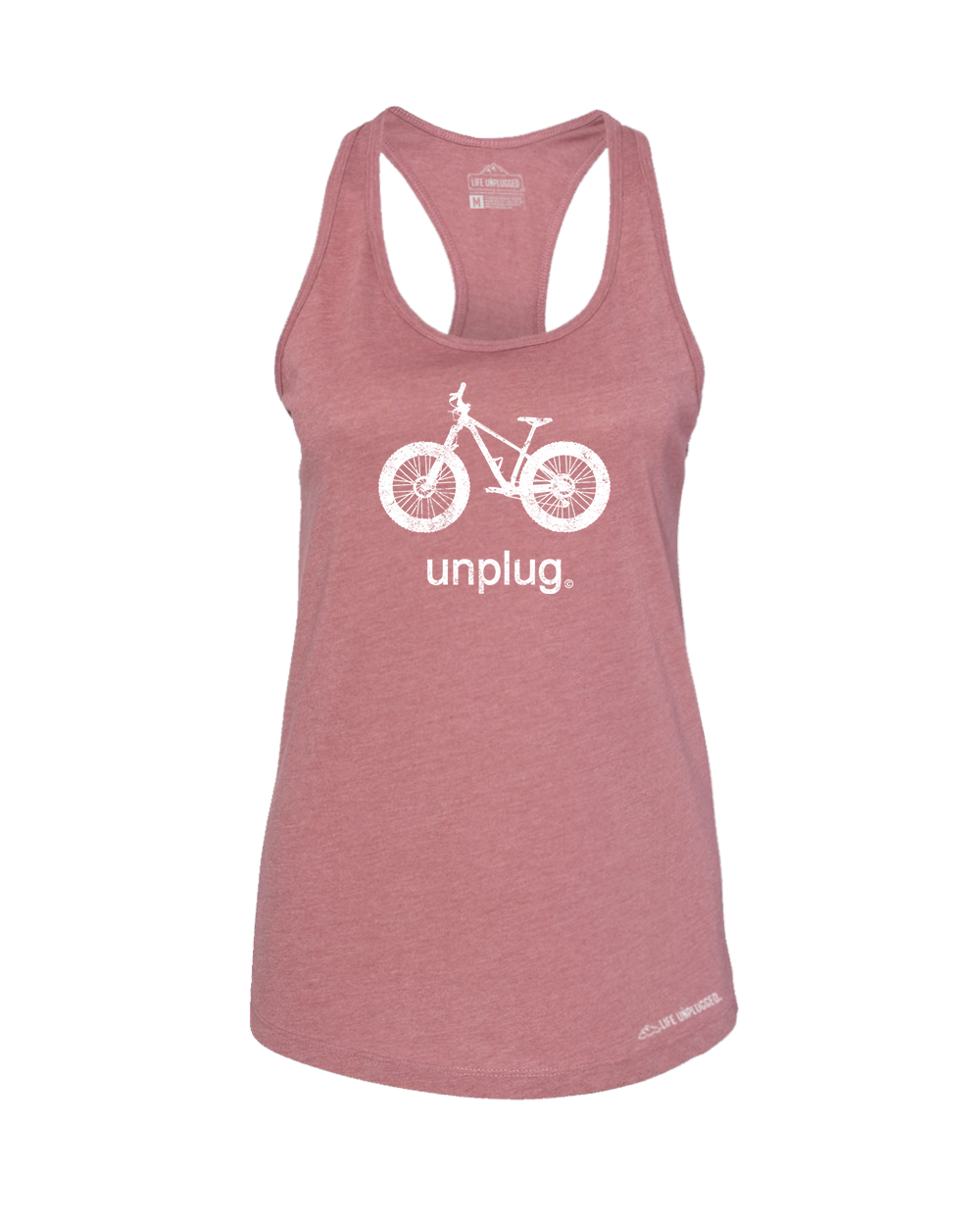 Fat Tire Bike Premium Women's Relaxed Fit Racerback Tank Top - Life Unplugged