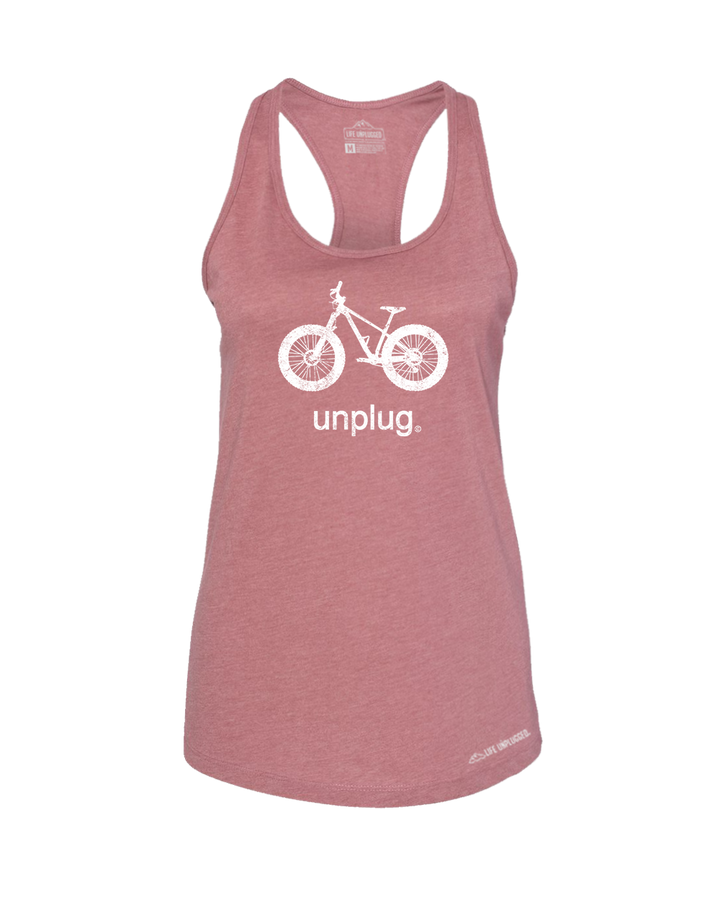 Fat Tire Bike Premium Women's Relaxed Fit Racerback Tank Top - Life Unplugged