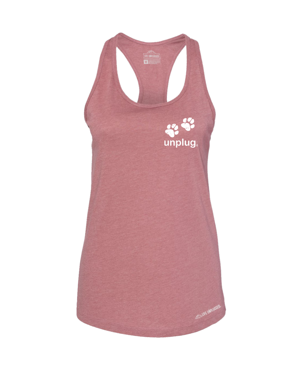 Paw Print Premium Women's Relaxed Fit Racerback Tank Top - Life Unplugged