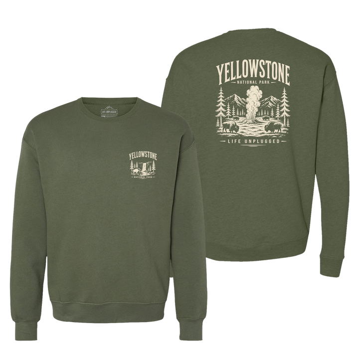 YELLOWSTONE NATIONAL PARK Midweight Super Soft Crewneck