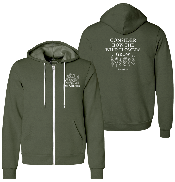 Consider the Wildflowers Supersoft Midweight Zip Up Hoodie