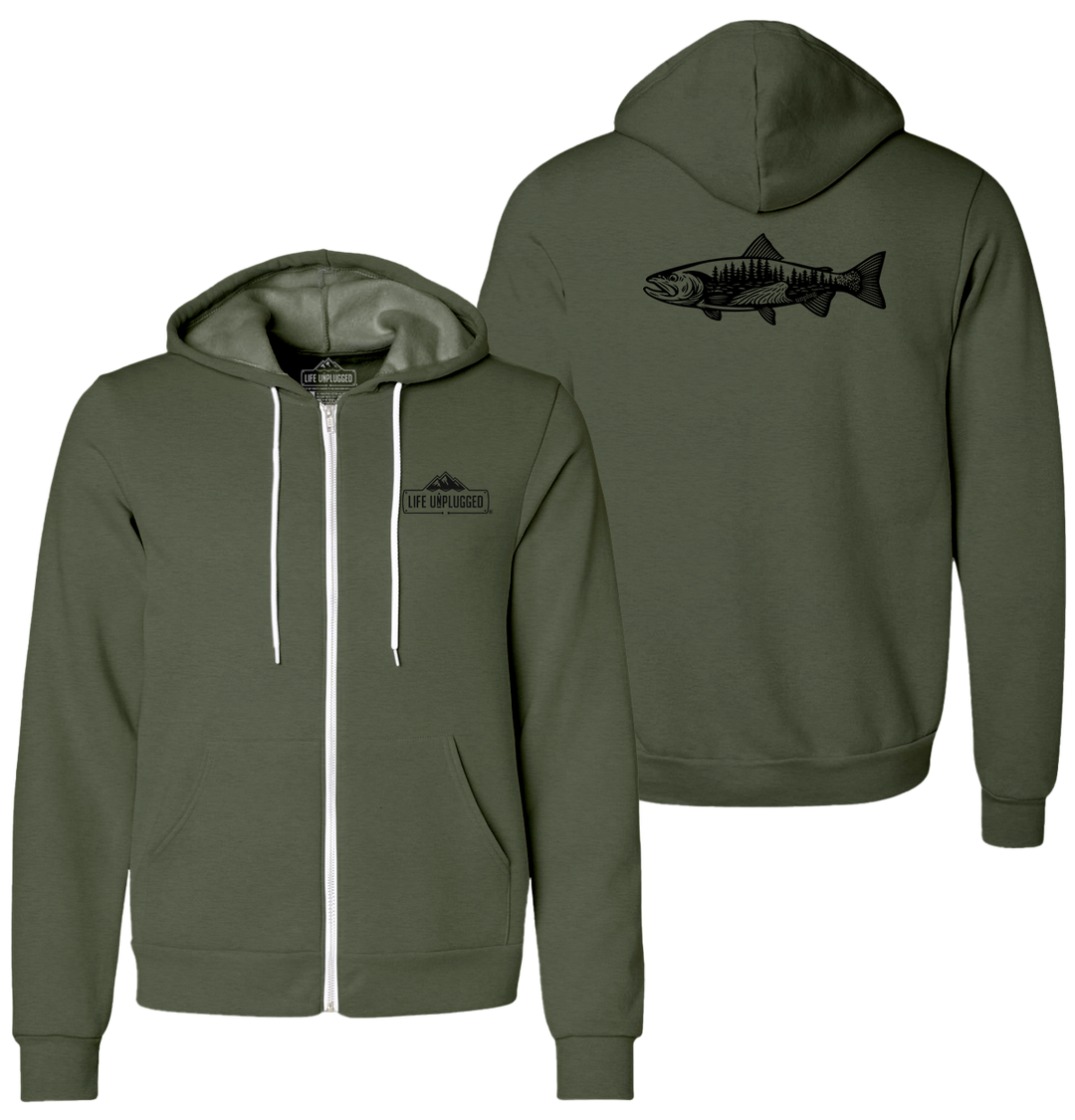 WOODLAND TROUT Supersoft Midweight Zip Up Hoodie