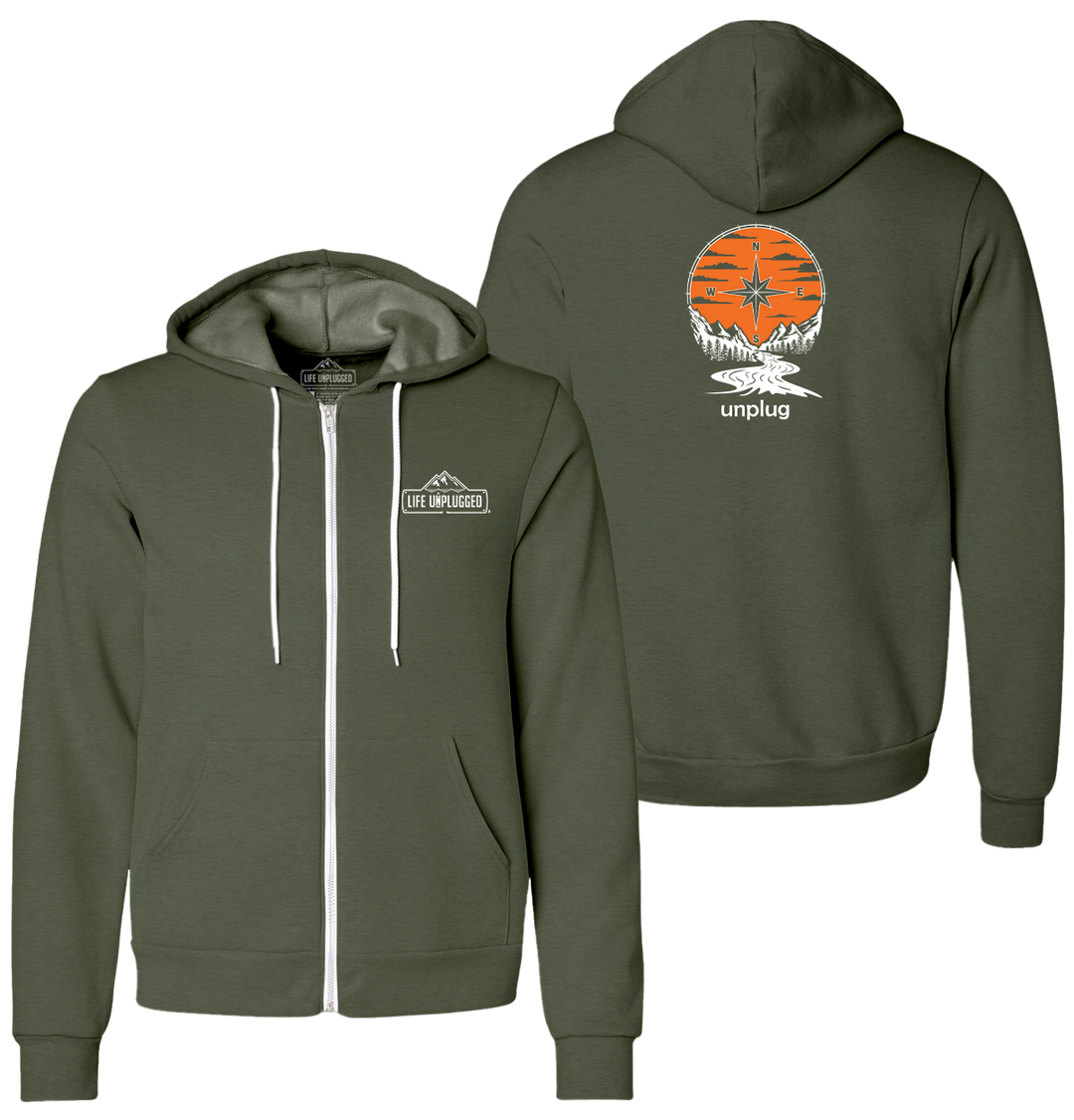 COMPASS SUNSET Supersoft Midweight Zip Up Hoodie