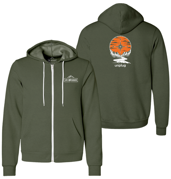 COMPASS SUNSET Supersoft Midweight Zip Up Hoodie