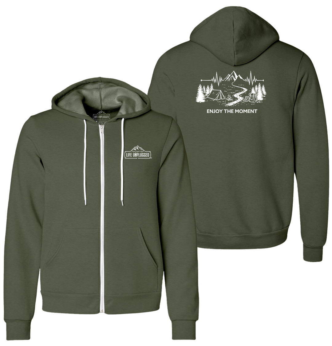 ENJOY THE MOMENT (MOUNTAIN SCENE) Supersoft Midweight Zip Up Hoodie