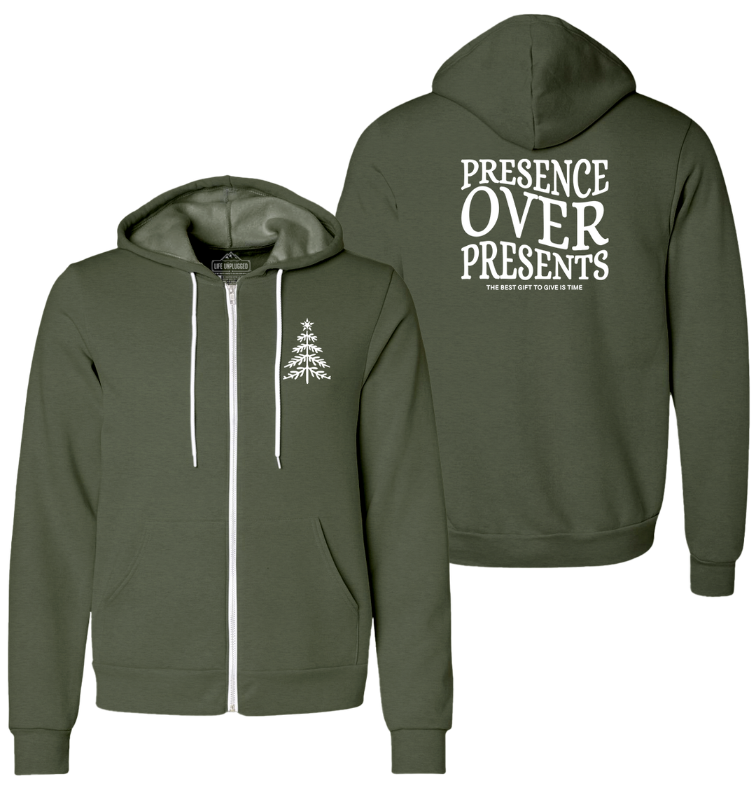 Presence Over Presents Supersoft Midweight Zip Up Hoodie