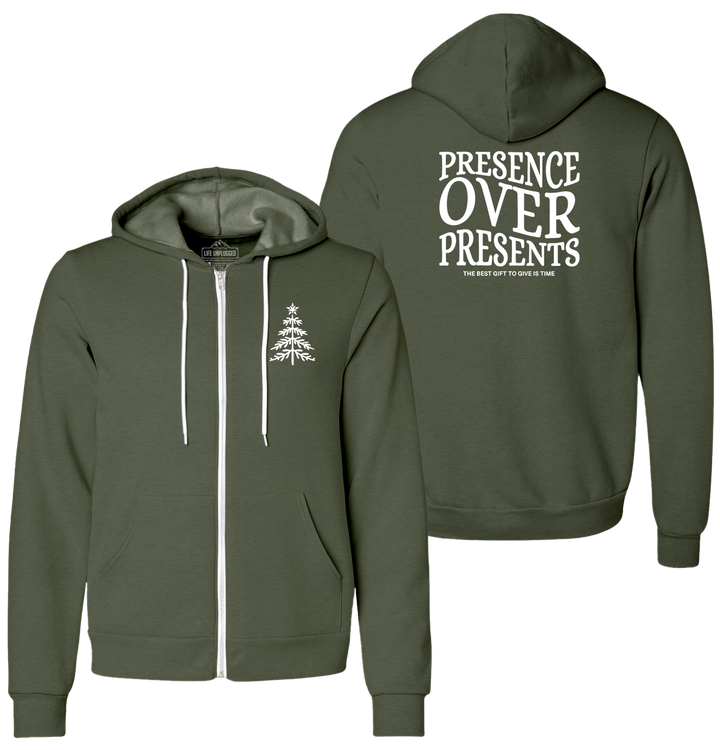 Presence Over Presents Supersoft Midweight Zip Up Hoodie