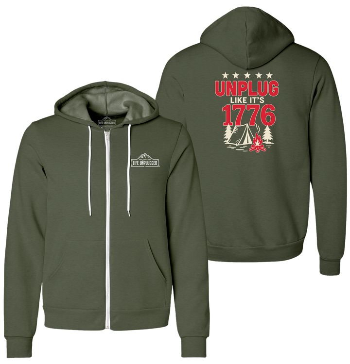 UNPLUG 1776 Supersoft Midweight Zip Up Hoodie