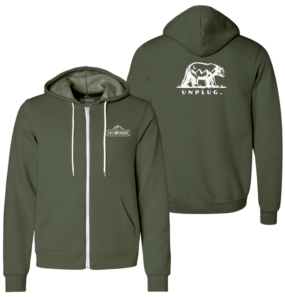 BEAR MOUNTAIN SCENE Supersoft Midweight Zip Up Hoodie