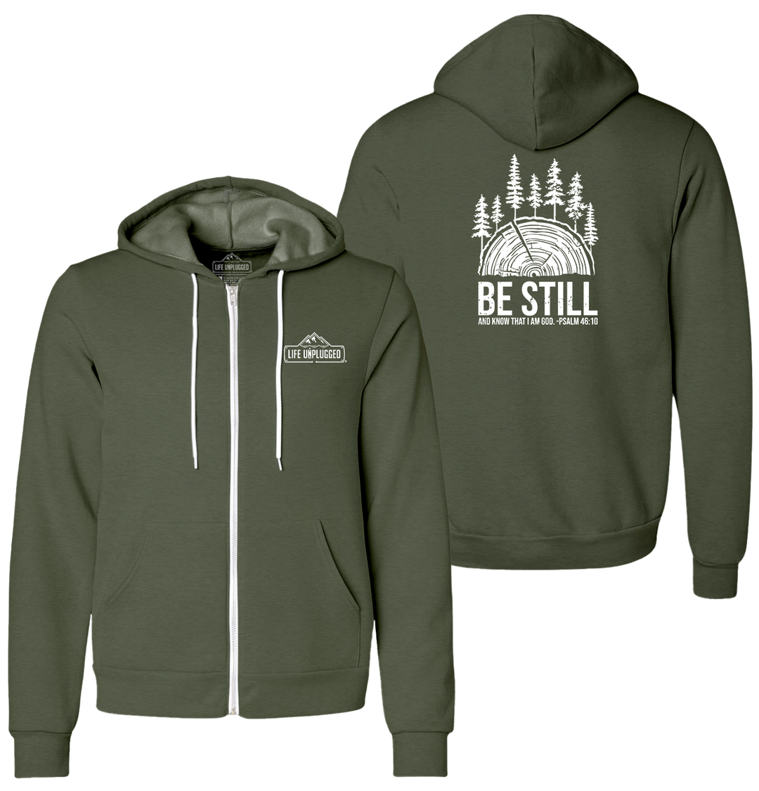 BE STILL IN THE WOODS Supersoft Midweight Zip Up Hoodie