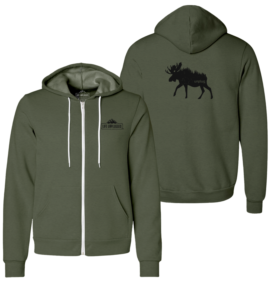 MOOSE IN THE TREES Supersoft Midweight Zip Up Hoodie