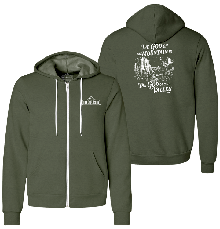 God On The Mountain Supersoft Midweight Zip Up Hoodie