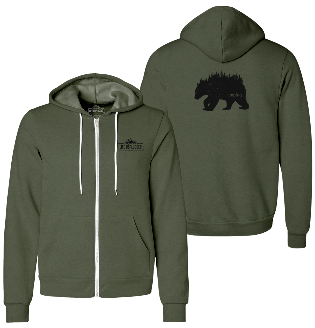 BEAR IN THE TREES Supersoft Midweight Zip Up Hoodie
