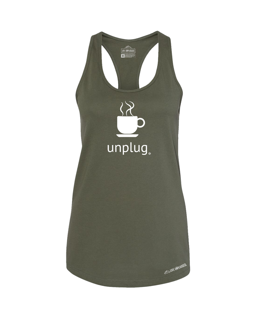 Coffee Premium Women's Relaxed Fit Racerback Tank Top - Life Unplugged