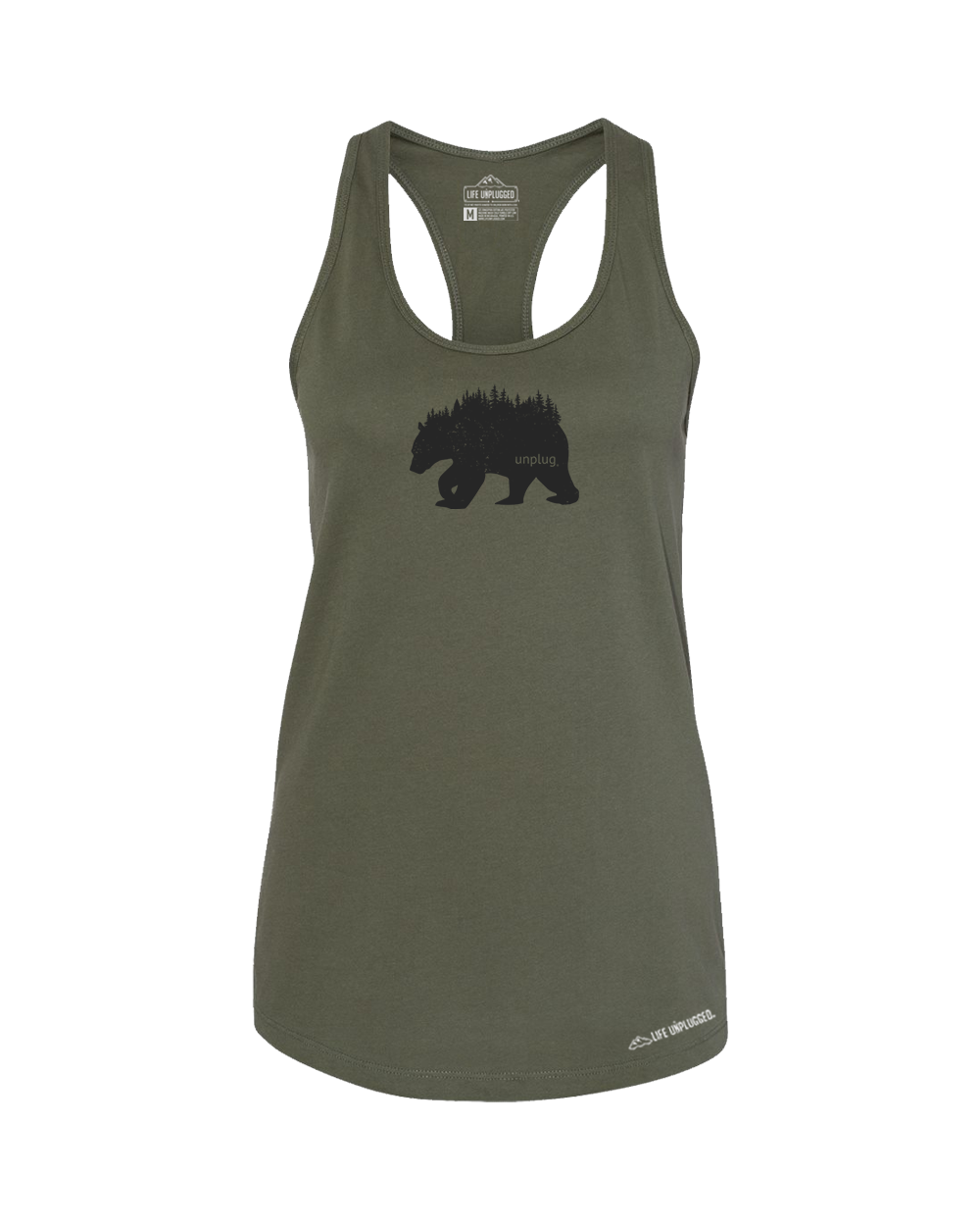Bear In The Trees Premium Women's Relaxed Fit Racerback Tank Top