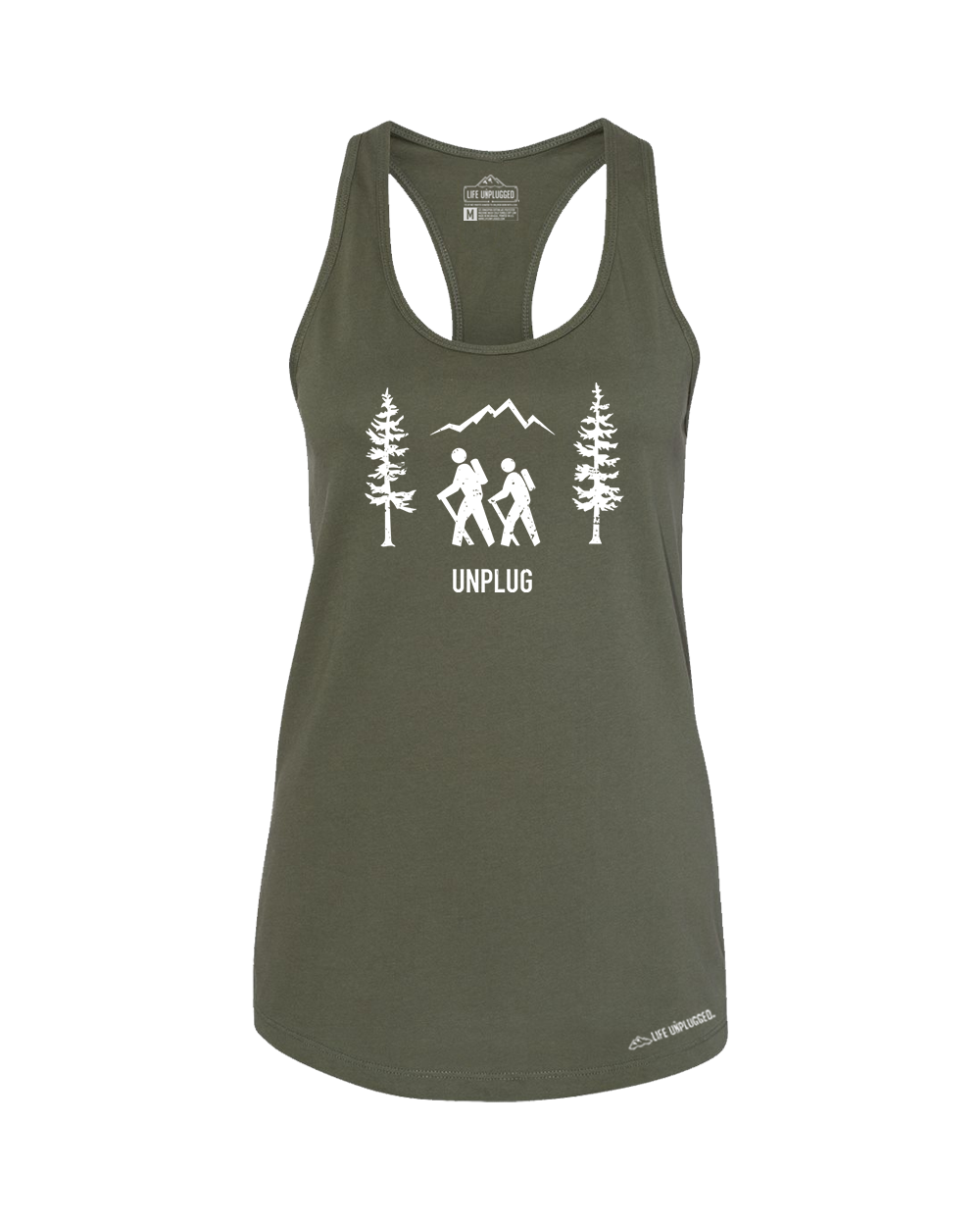 Hiking Scene Premium Women's Relaxed Fit Racerback Tank Top - Life Unplugged