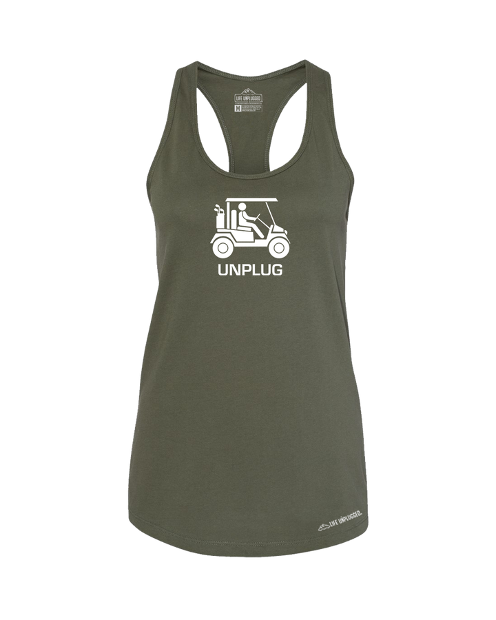 Golf Cart Premium Women's Relaxed Fit Racerback Tank Top - Life Unplugged
