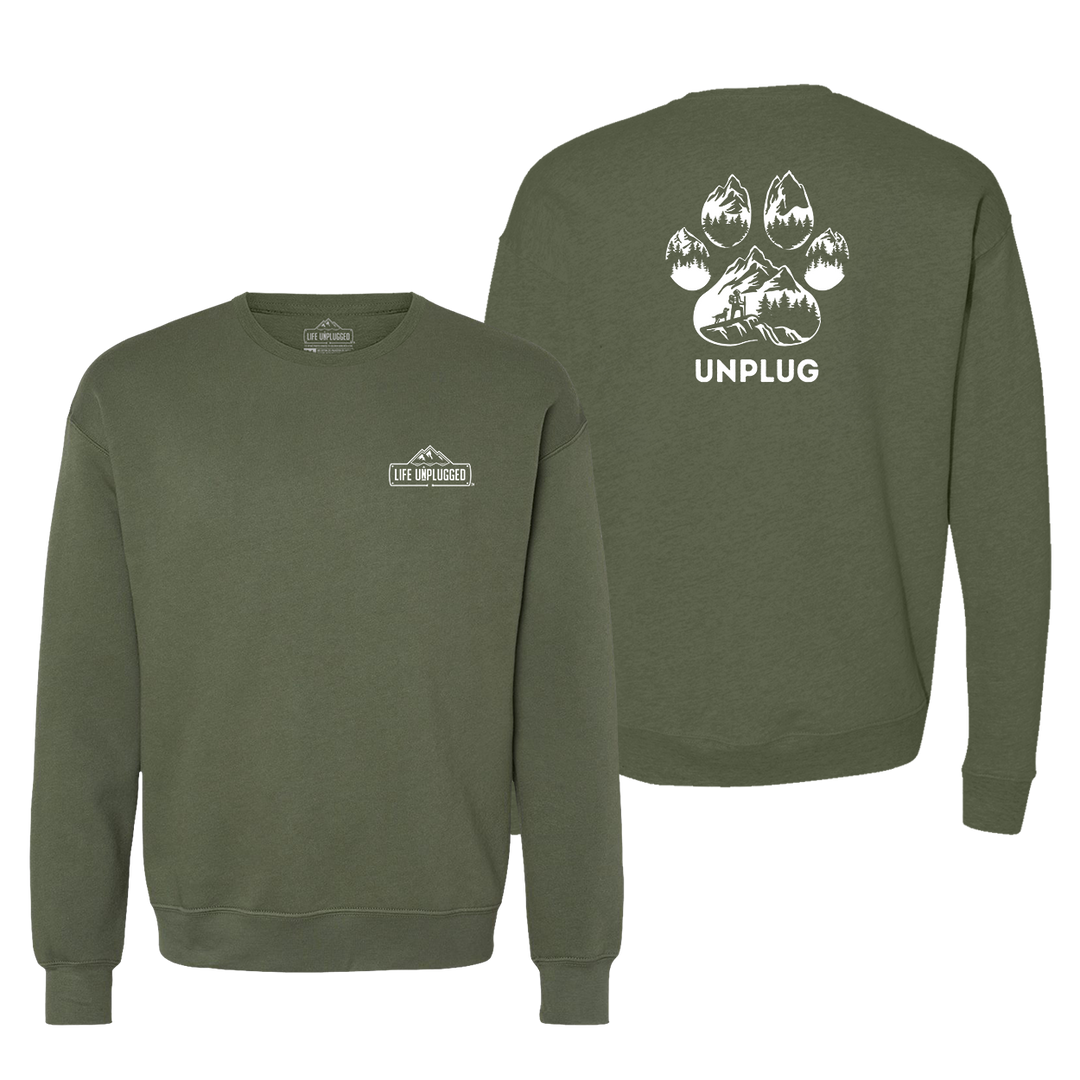 Paw Print Mountain Scene Midweight Super Soft Crewneck Sweatshirt