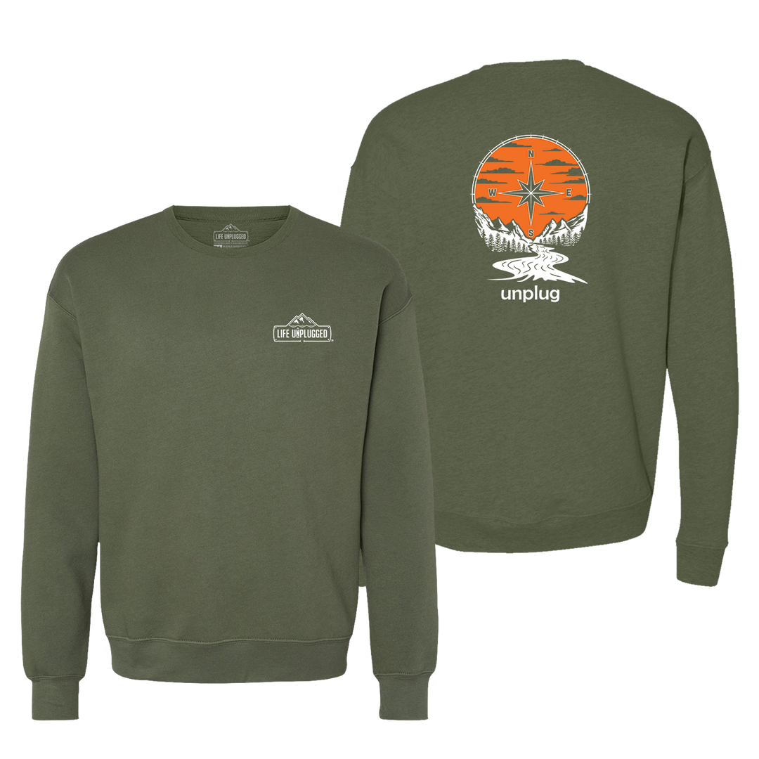 Compass Sunset Midweight Super Soft Crewneck Sweatshirt