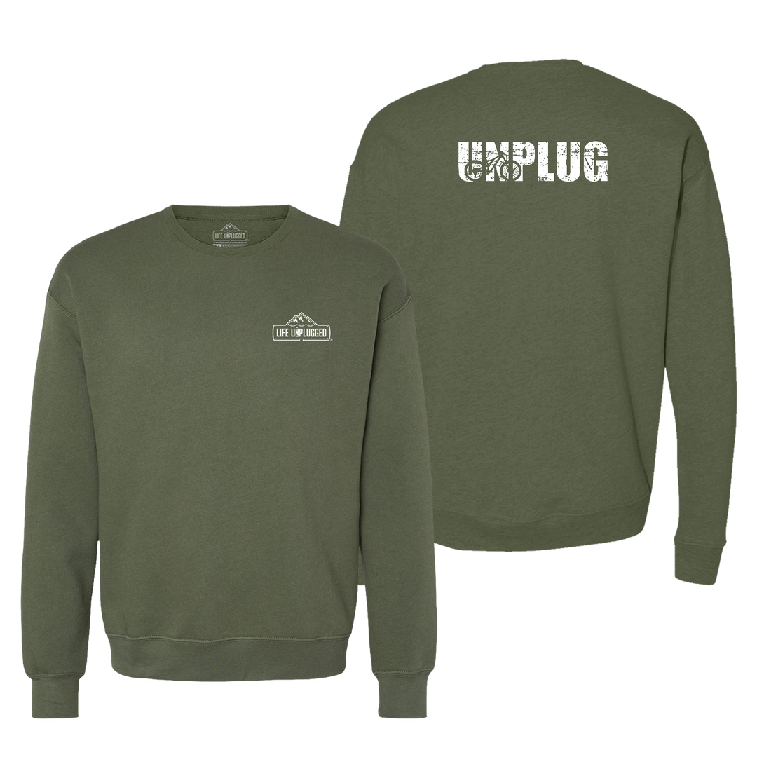 Unplug Mountain Bike Silhouette Midweight Super Soft Crewneck Sweatshirt